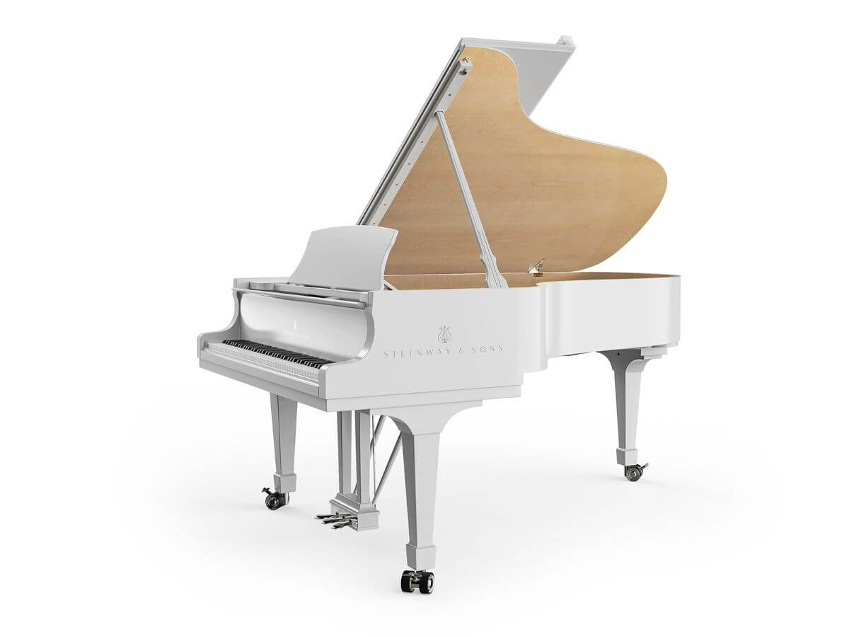 White + Figured Sycamore Piano