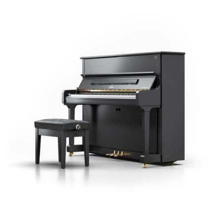 118 black upright Steinway piano with chair